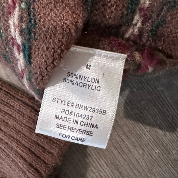 NWT Bailey Rose Women's Brown Striped Sweater Cropped Style Size M - Picture 11 of 12